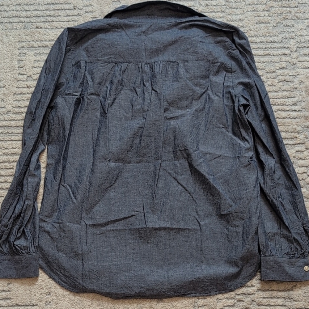 LOFT Women's Casual Chambray V-neck Shirt - Picture 7 of 7